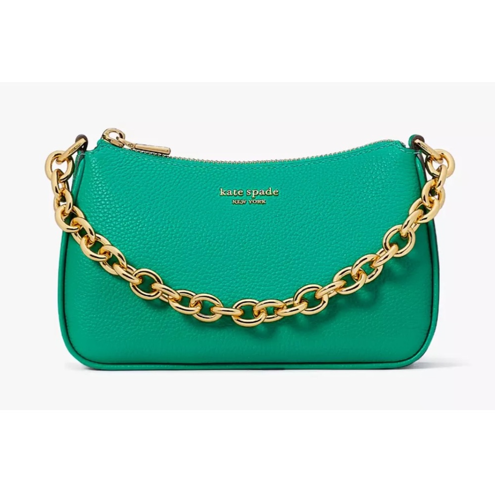New Kate Spade Jolie Small Convertible Pebble Leather Crossbody Wintergreen